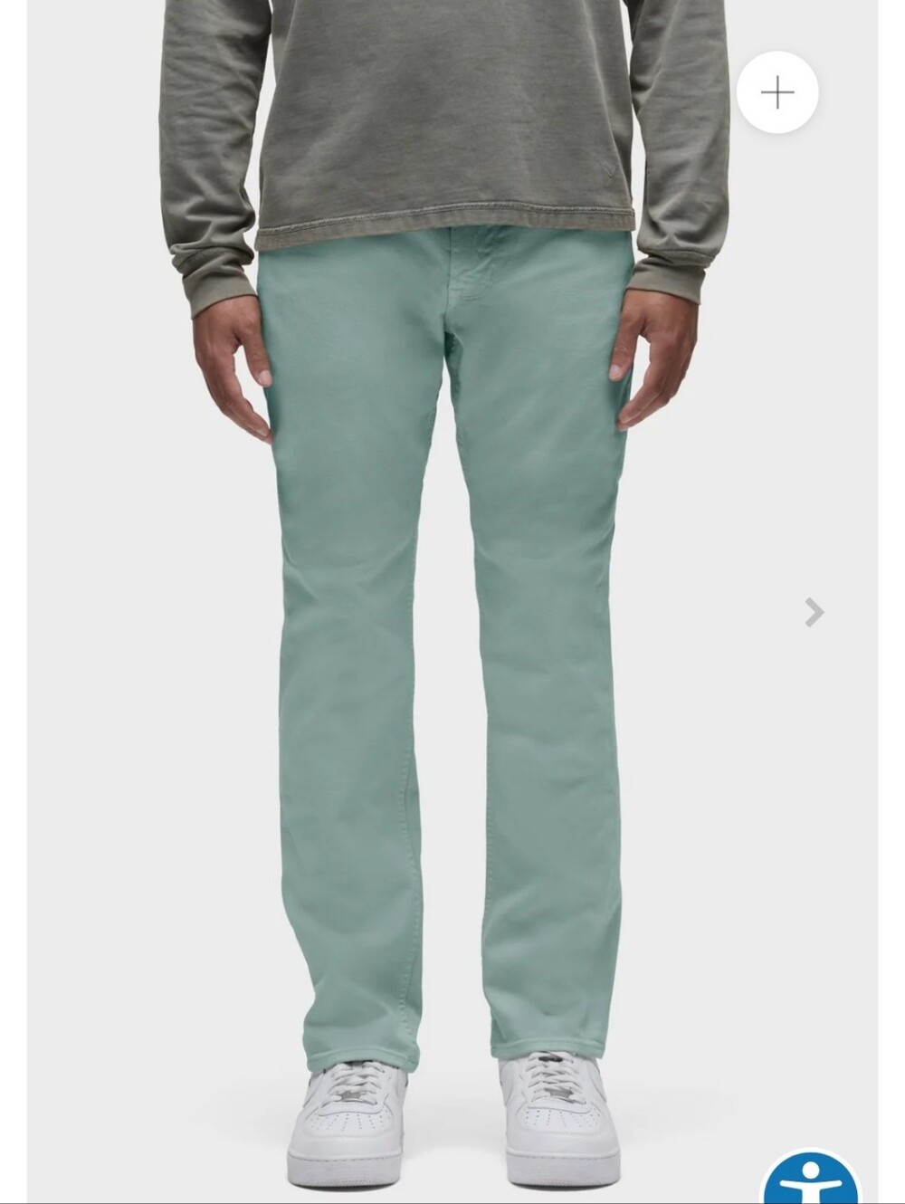 Hudson Jeans Blake Slim Straight Twill Pant In Agave Size 42 E87 MSRP $195